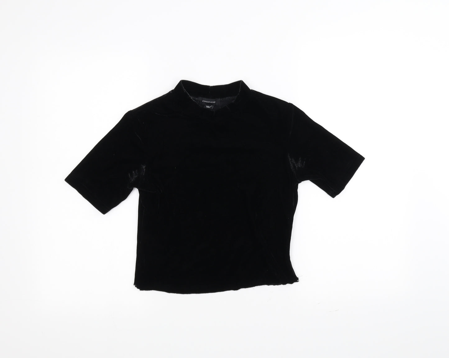 Atmosphere Womens Black   Basic T-Shirt Size 10  - cropped