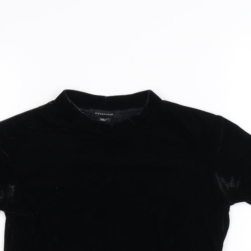 Atmosphere Womens Black   Basic T-Shirt Size 10  - cropped