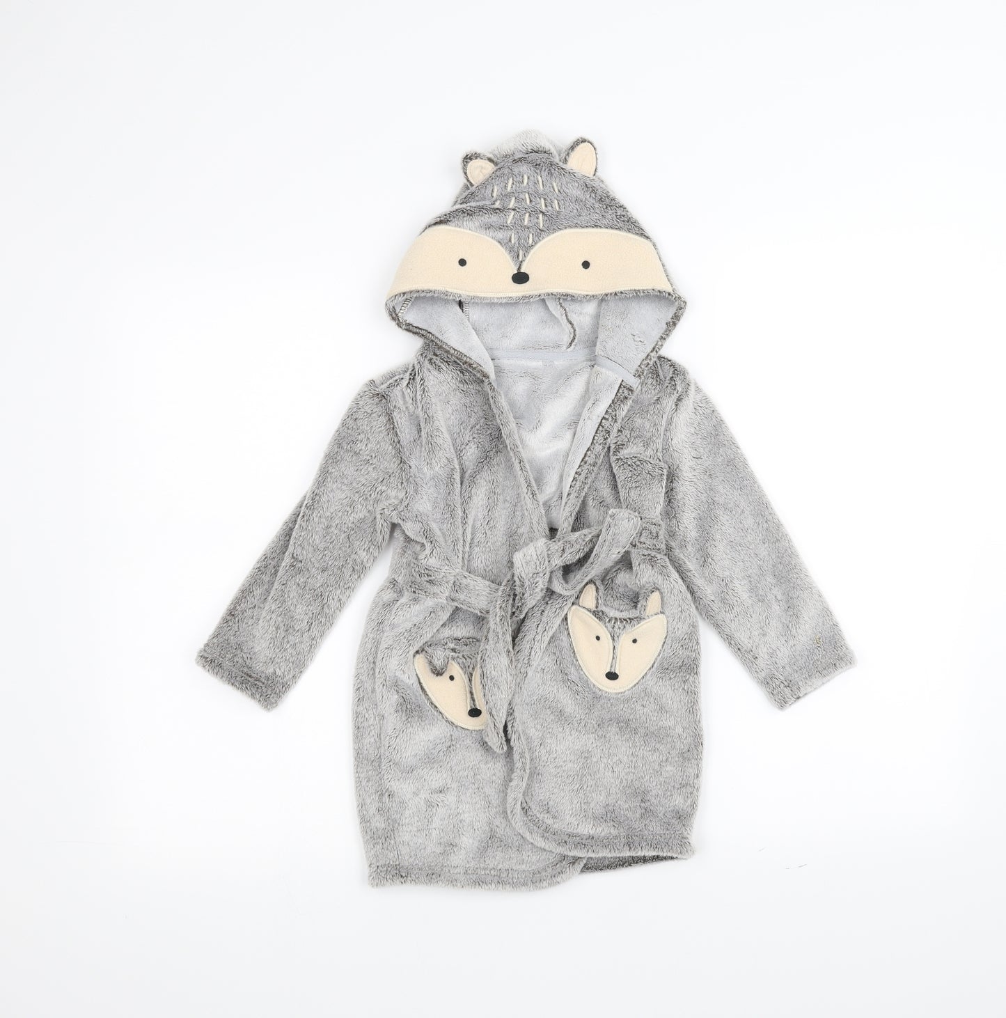 George Baby Grey Solid  Babydoll Robe Size 18-24 Months