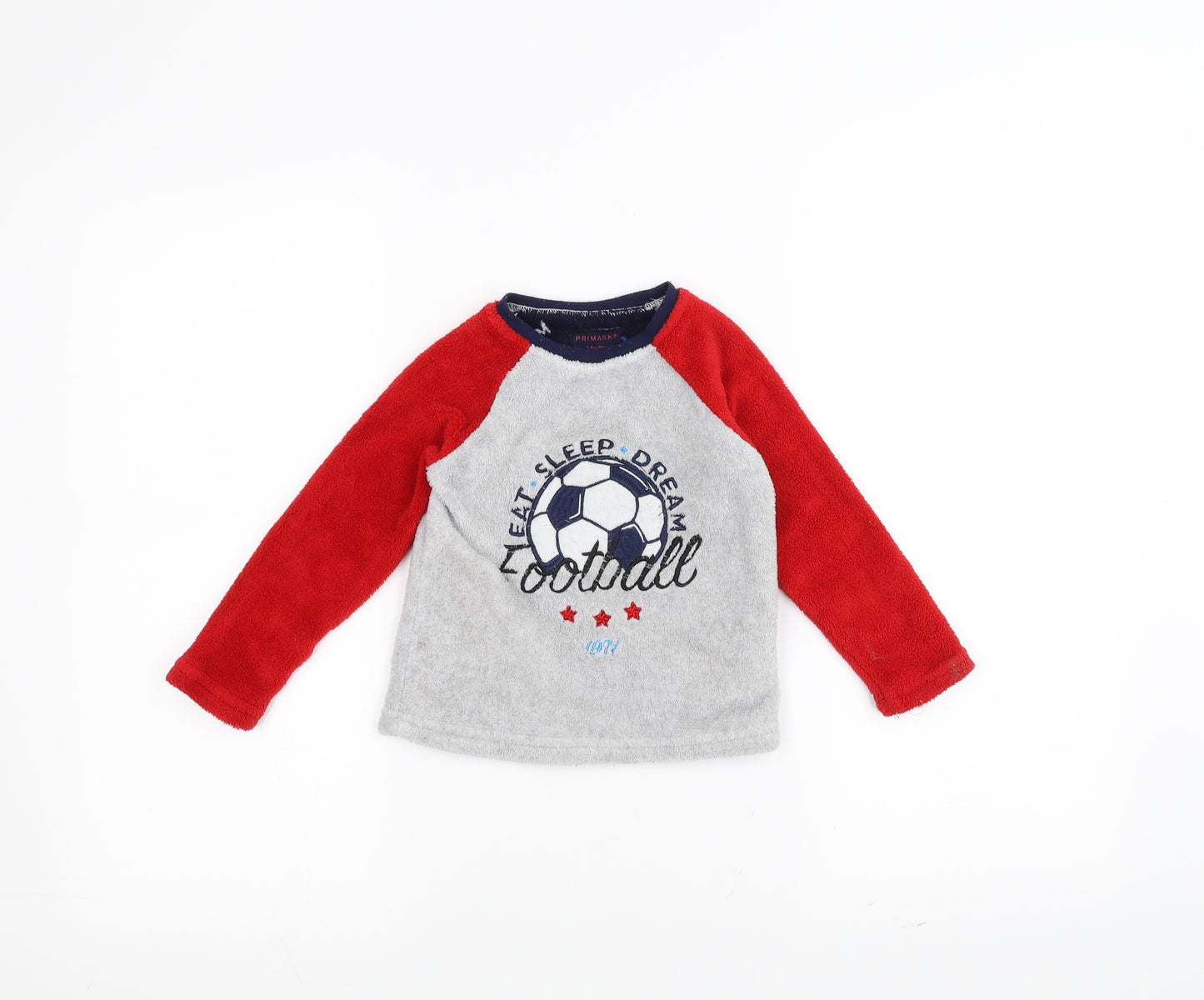 Primark Boys Grey   Pullover Jumper Size 2-3 Years  - football