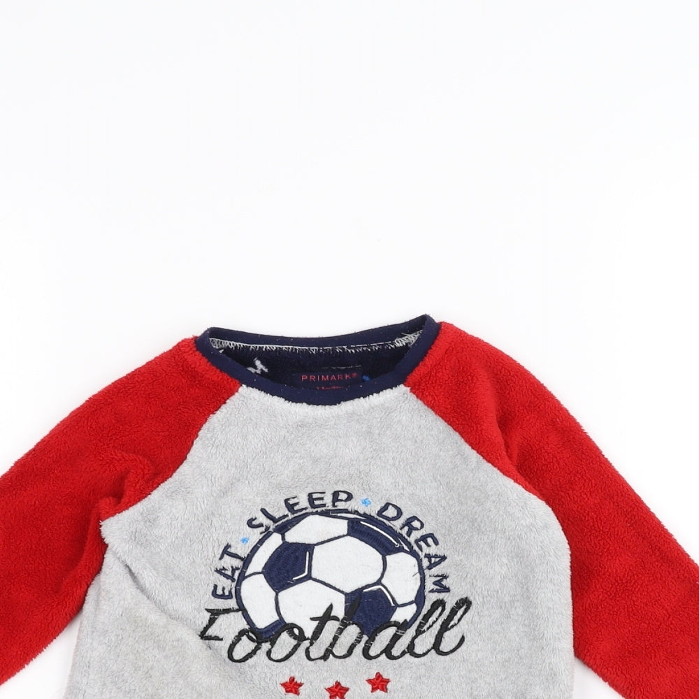 Primark Boys Grey   Pullover Jumper Size 2-3 Years  - football