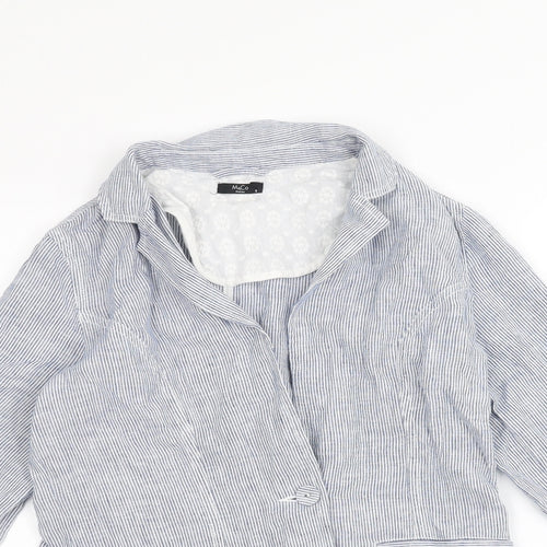 M&Co Womens Blue Striped  Jacket  Size 8