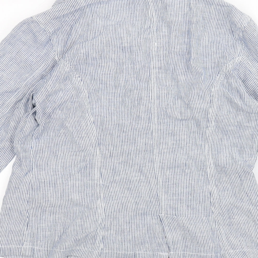 M&Co Womens Blue Striped  Jacket  Size 8