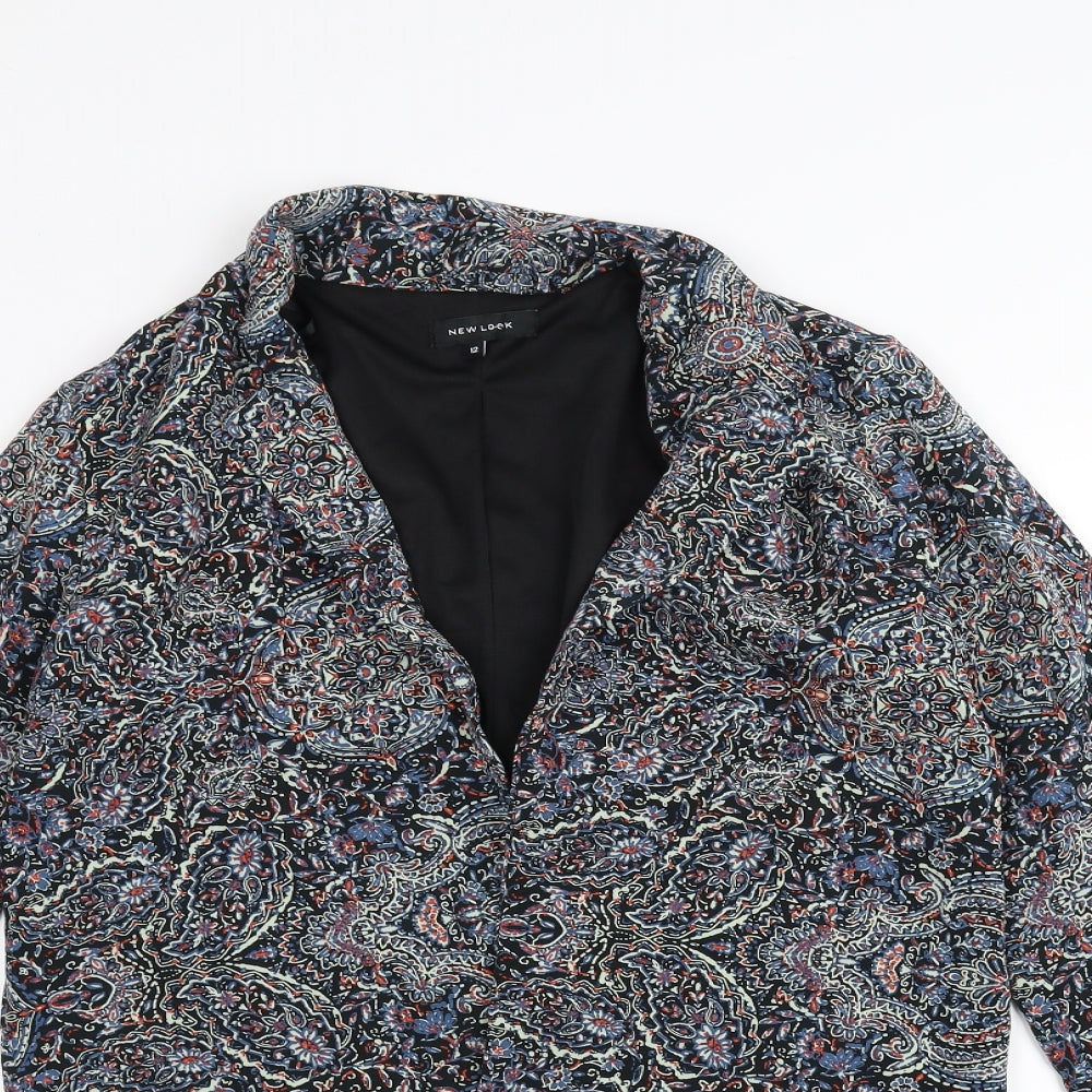 New Look Womens Black Floral  Jacket  Size 12