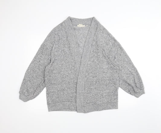 Front view of H&M men’s grey cardigan jumper, size XS