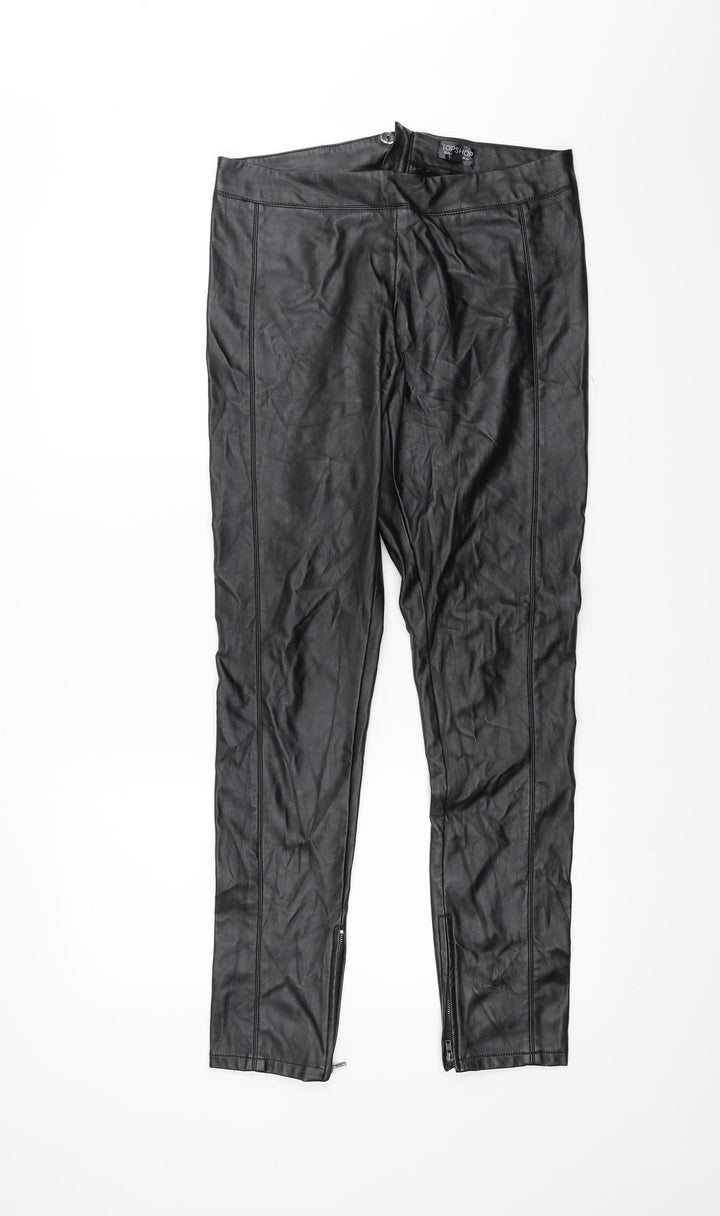 Topshop Womens Black Trousers Size 14 L29 in