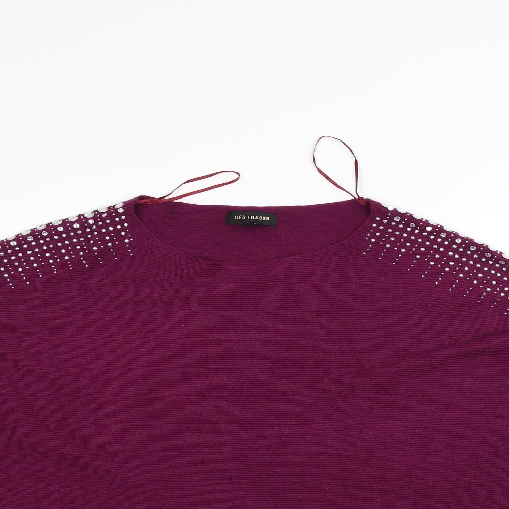 QED London Womens Purple   Pullover Jumper Size M