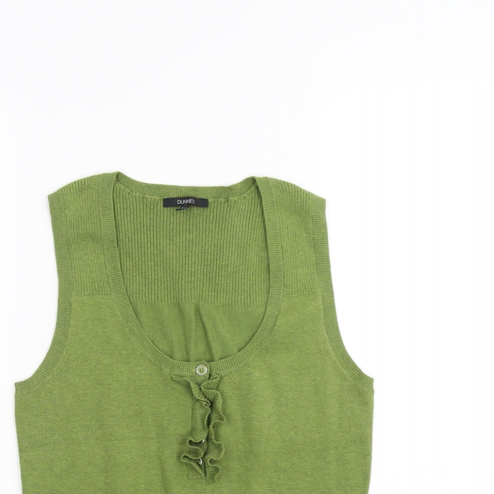 DUNNIES Womens Green   Basic T-Shirt Size 10