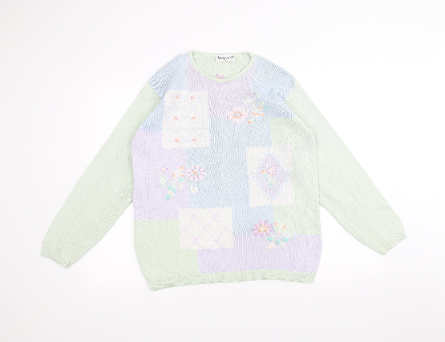 Jumper Womens Green  Knit Pullover Jumper Size M