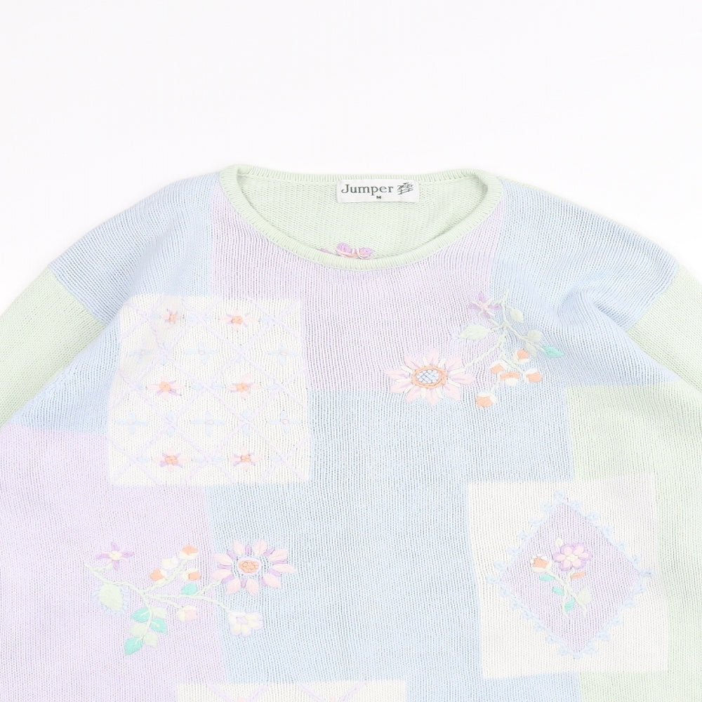 Jumper Womens Green  Knit Pullover Jumper Size M