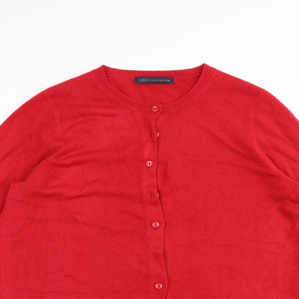 Marks and Spencer Womens Red   Cardigan Jumper Size 12
