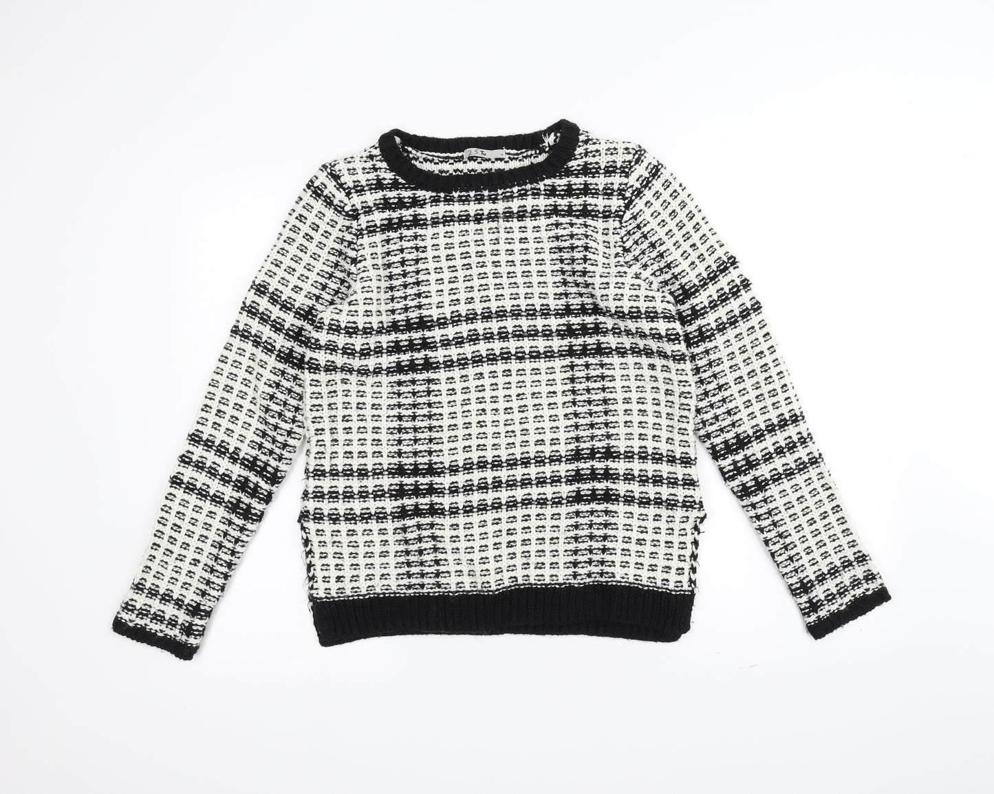 TU Womens White  Knit Pullover Jumper Size 10