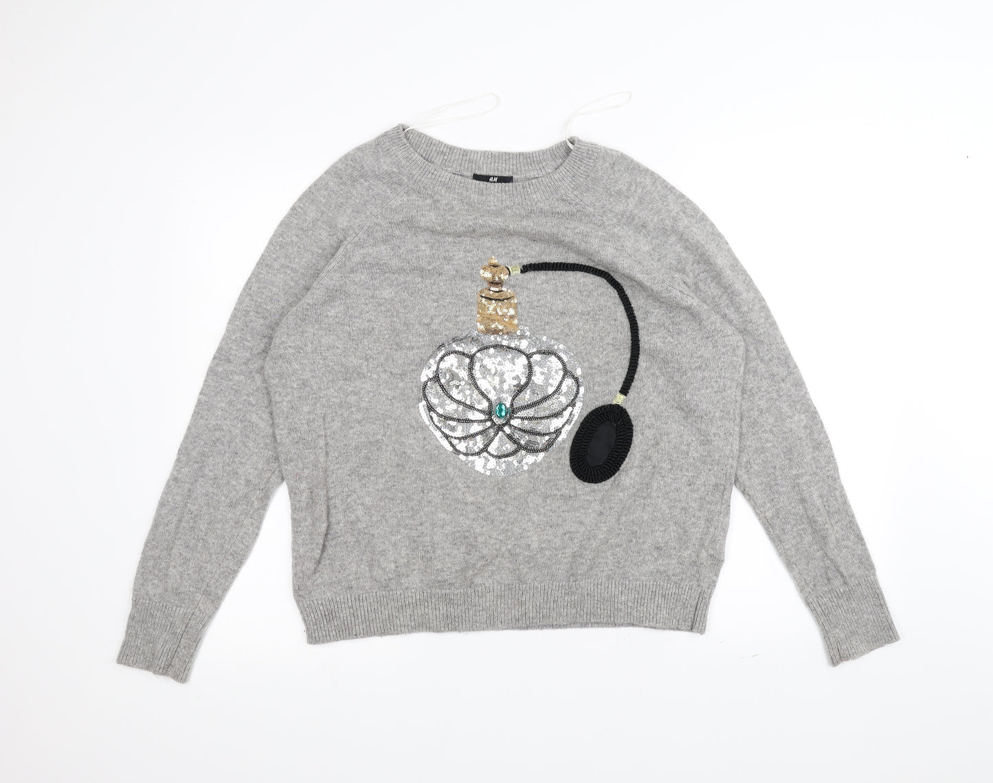 H&M Womens Grey   Pullover Jumper Size M