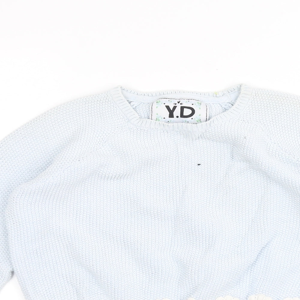Y.D Girls Blue  Knit Pullover Jumper Size 12-13 Years
