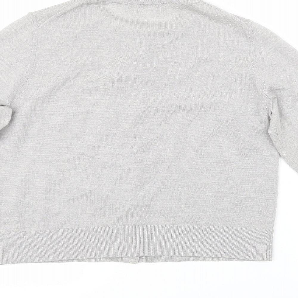 M&S Womens Grey   Cardigan Jumper Size 10