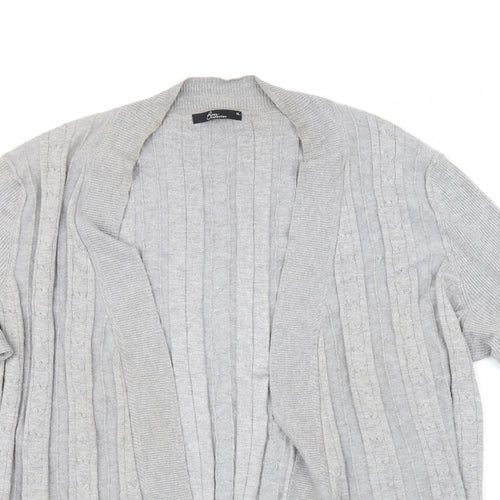BM Collection Womens Grey Striped  Cardigan Jumper Size XL