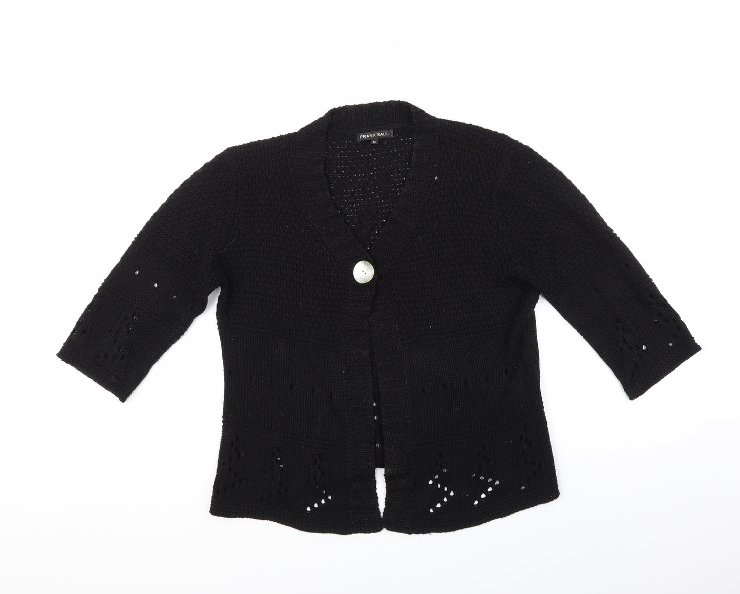 Frank Saul Womens Black   Cardigan Jumper Size M