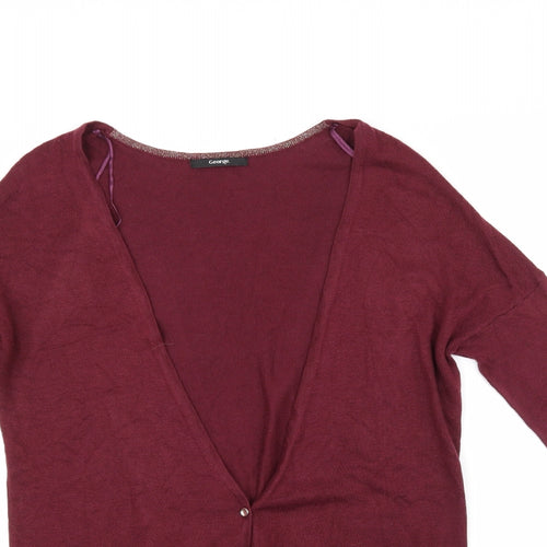 George Womens Red   Cardigan Jumper Size 12  - Glittery Stripe