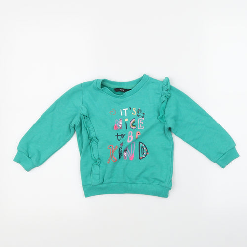 George Girls Green   Pullover Jumper Size 18-24 Months