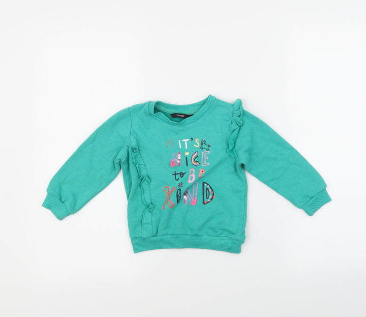 George Girls Green   Pullover Jumper Size 18-24 Months