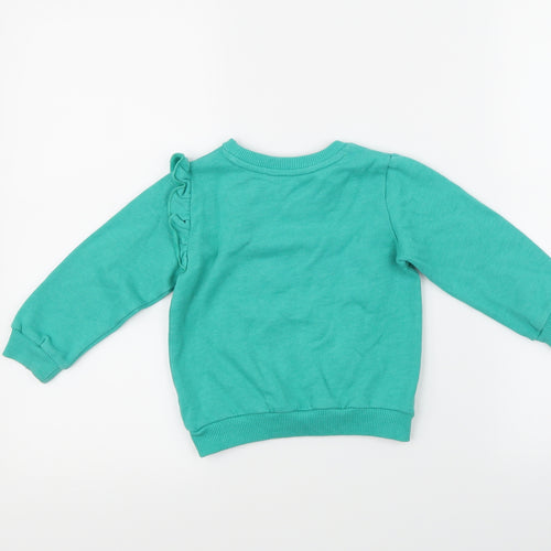 George Girls Green   Pullover Jumper Size 18-24 Months