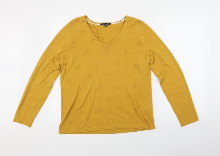 Bonmarché Womens Yellow Polka Dot Pullover Jumper Size 16