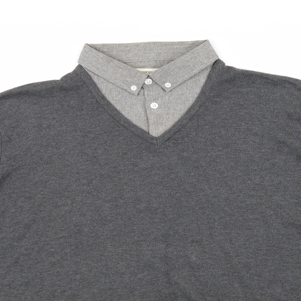 George Mens Grey   Pullover Jumper Size 2XL  - Shirt Jumper