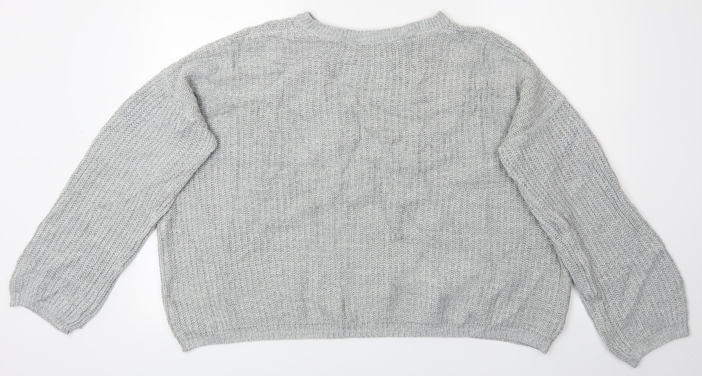 Peacocks Womens Grey   Pullover Jumper Size L