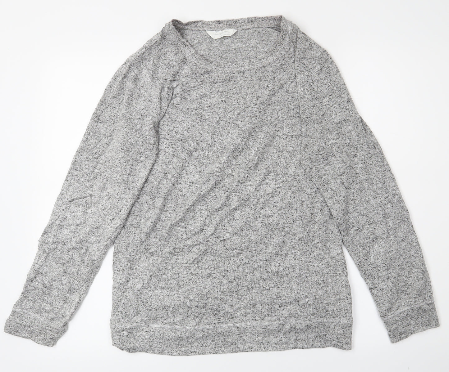 M&S Womens Grey Solid  Top Pyjama Top Size 10