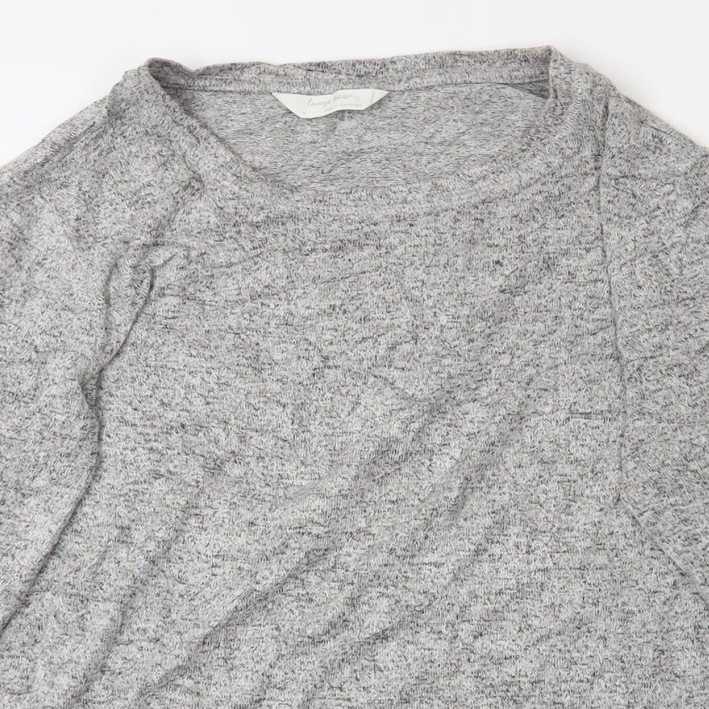 M&S Womens Grey Solid  Top Pyjama Top Size 10