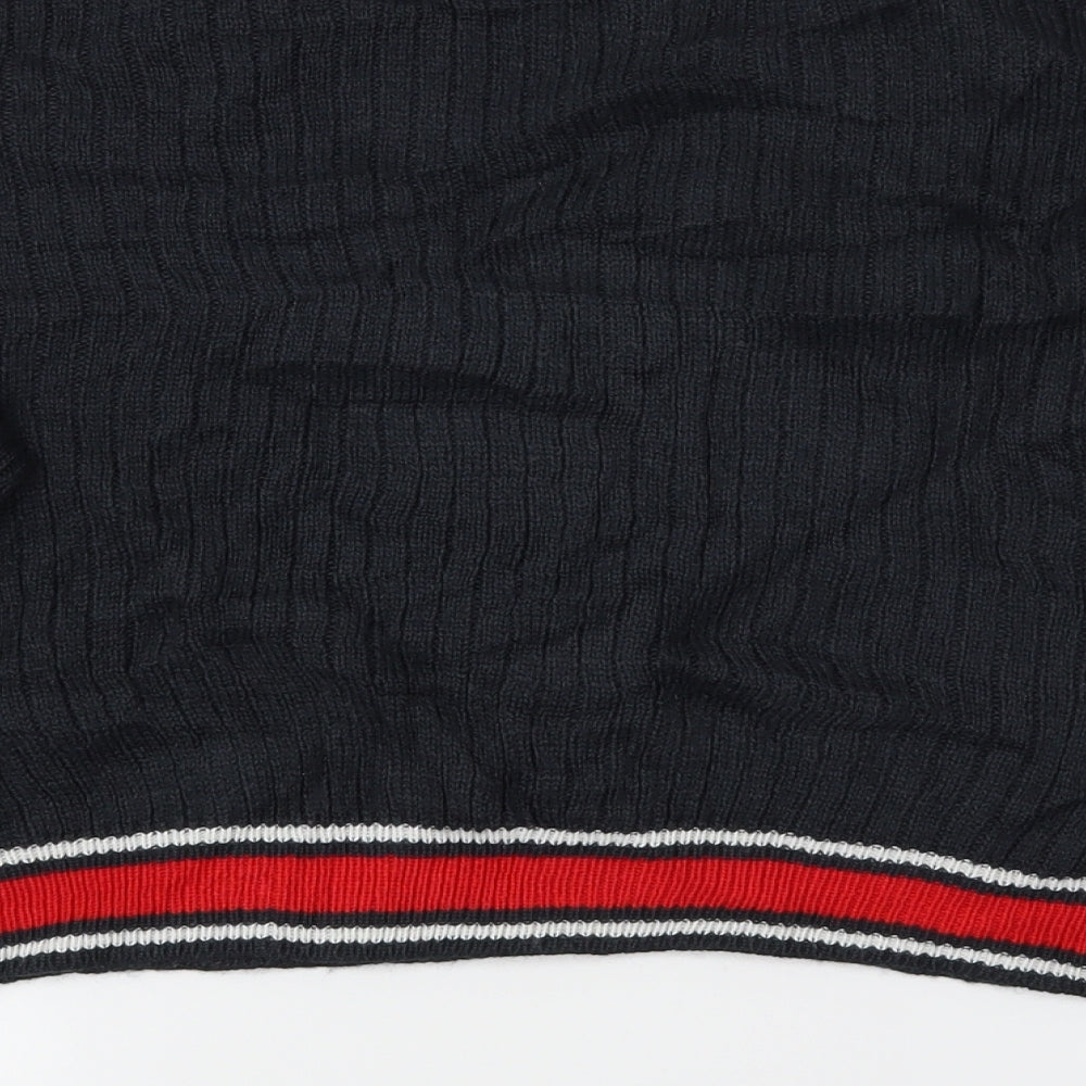 Divided Womens Blue Striped  Pullover Jumper Size M  - Cropped