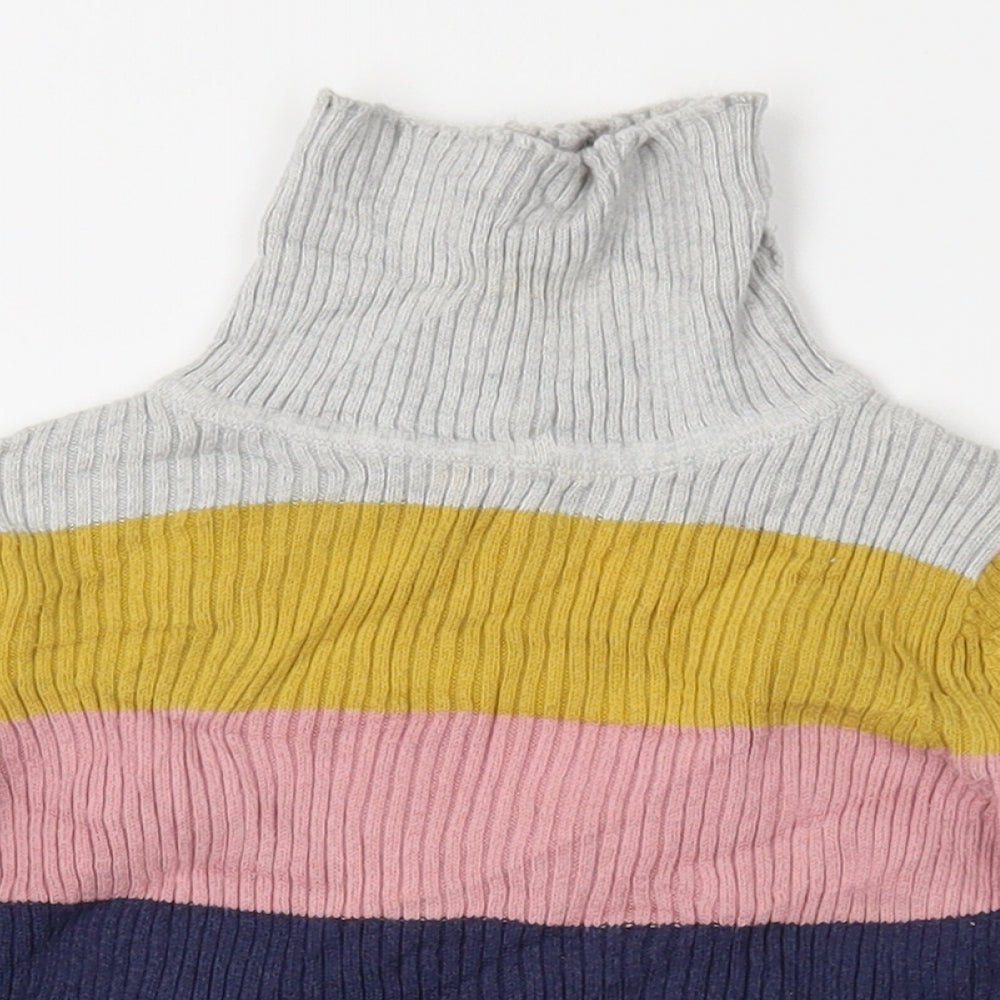 George Girls Grey Striped  Pullover Jumper Size 2-3 Years