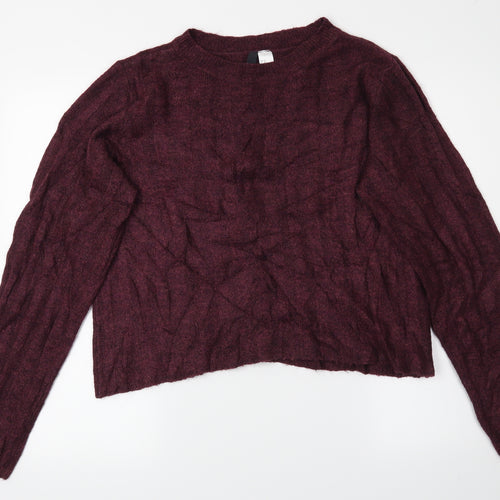 Divided Womens Purple   Pullover Jumper Size M  - Cropped