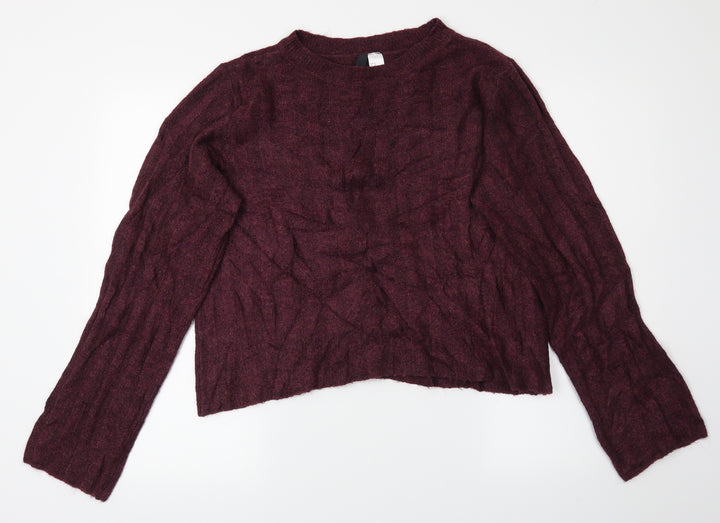 Divided Womens Purple   Pullover Jumper Size M  - Cropped