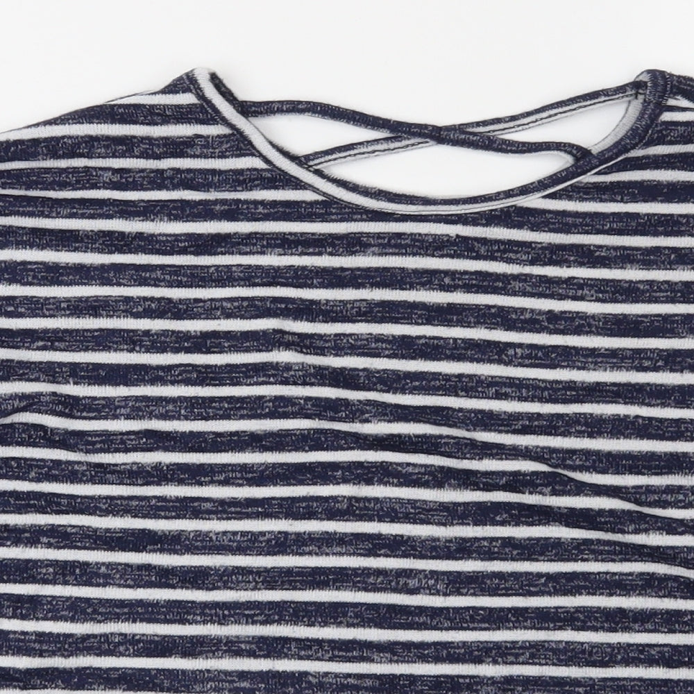 YD Girls Blue Striped  Basic Blouse Size 10-11 Years