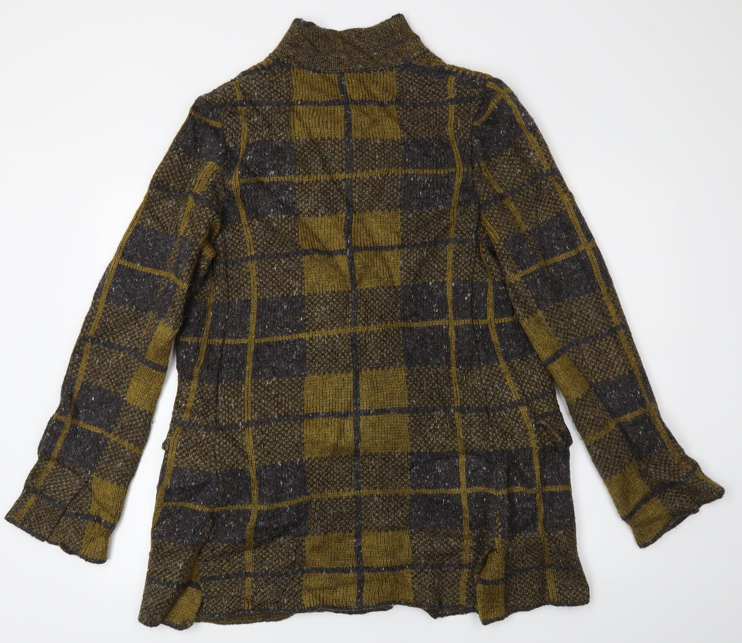 Lamberto Losani Womens Brown Plaid  Overcoat Coat Size M