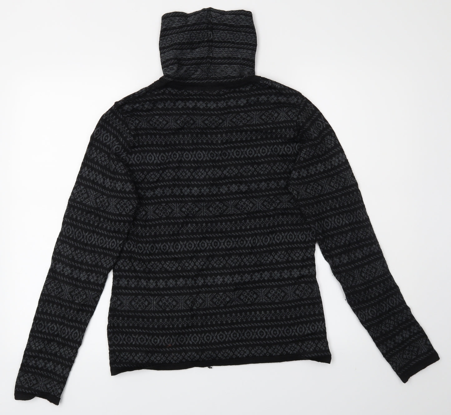 Laura Ashley Womens Black Fair Isle  Pullover Jumper Size M