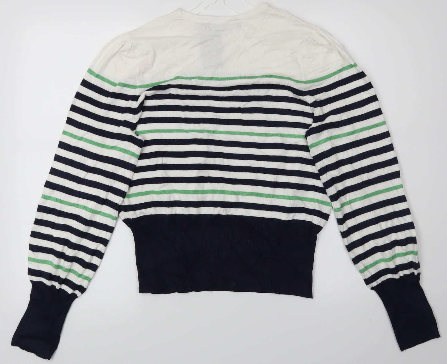 M&S Womens Blue Striped  Basic T-Shirt Size 12