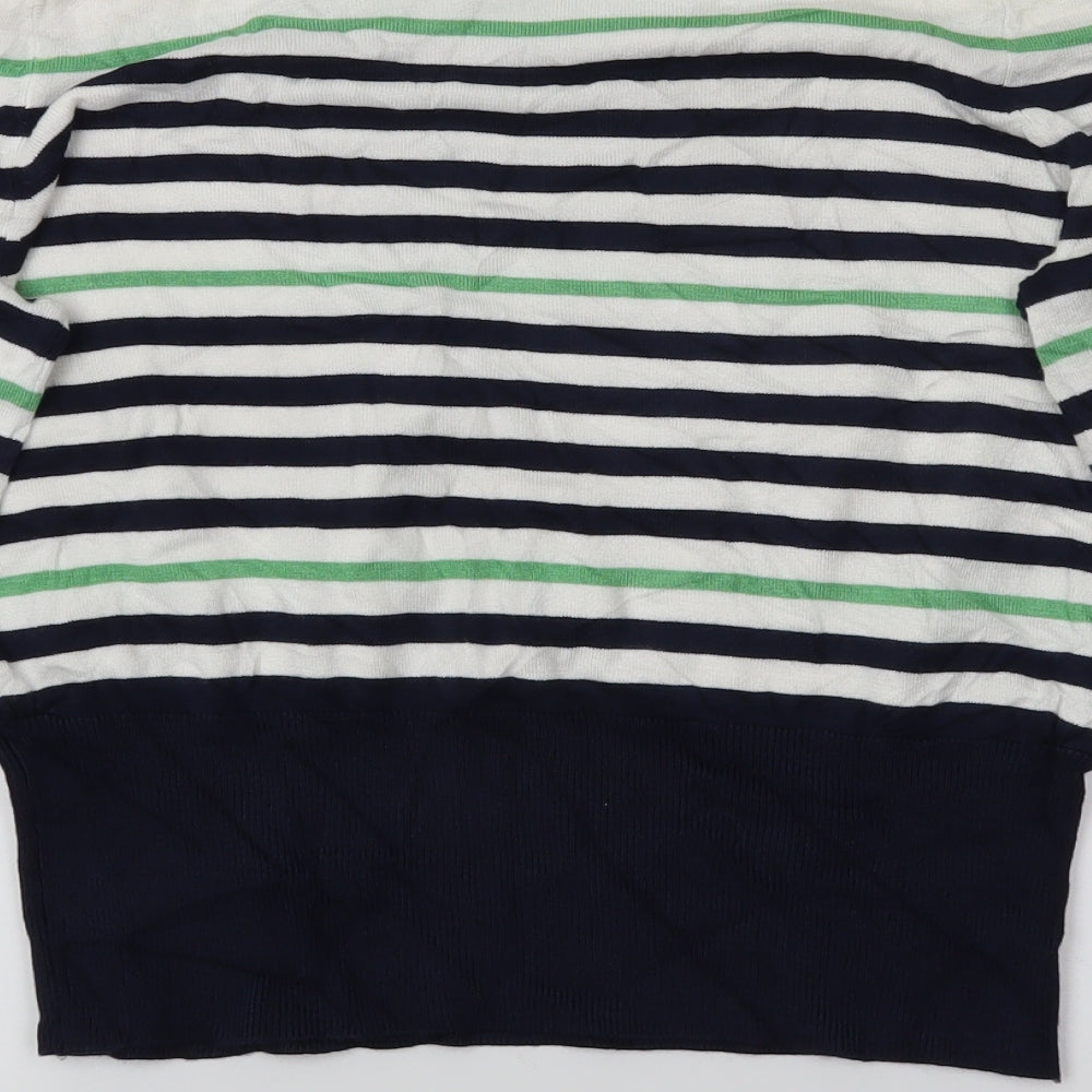 M&S Womens Blue Striped  Basic T-Shirt Size 12