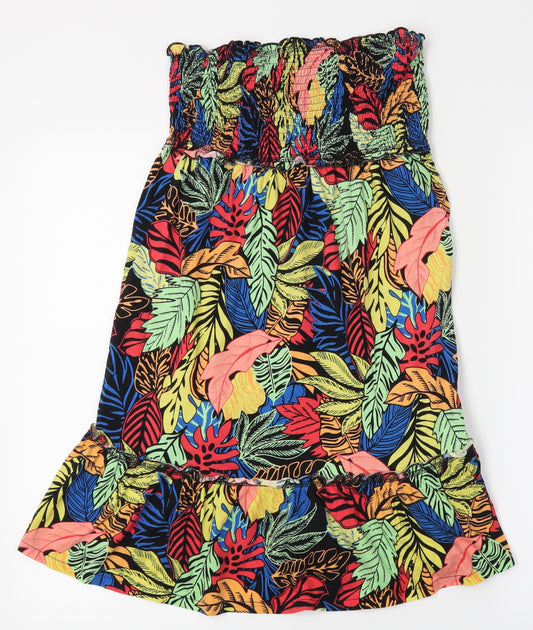 Front view of Papaya women’s blue floral straight & pencil skirt, size UK 10