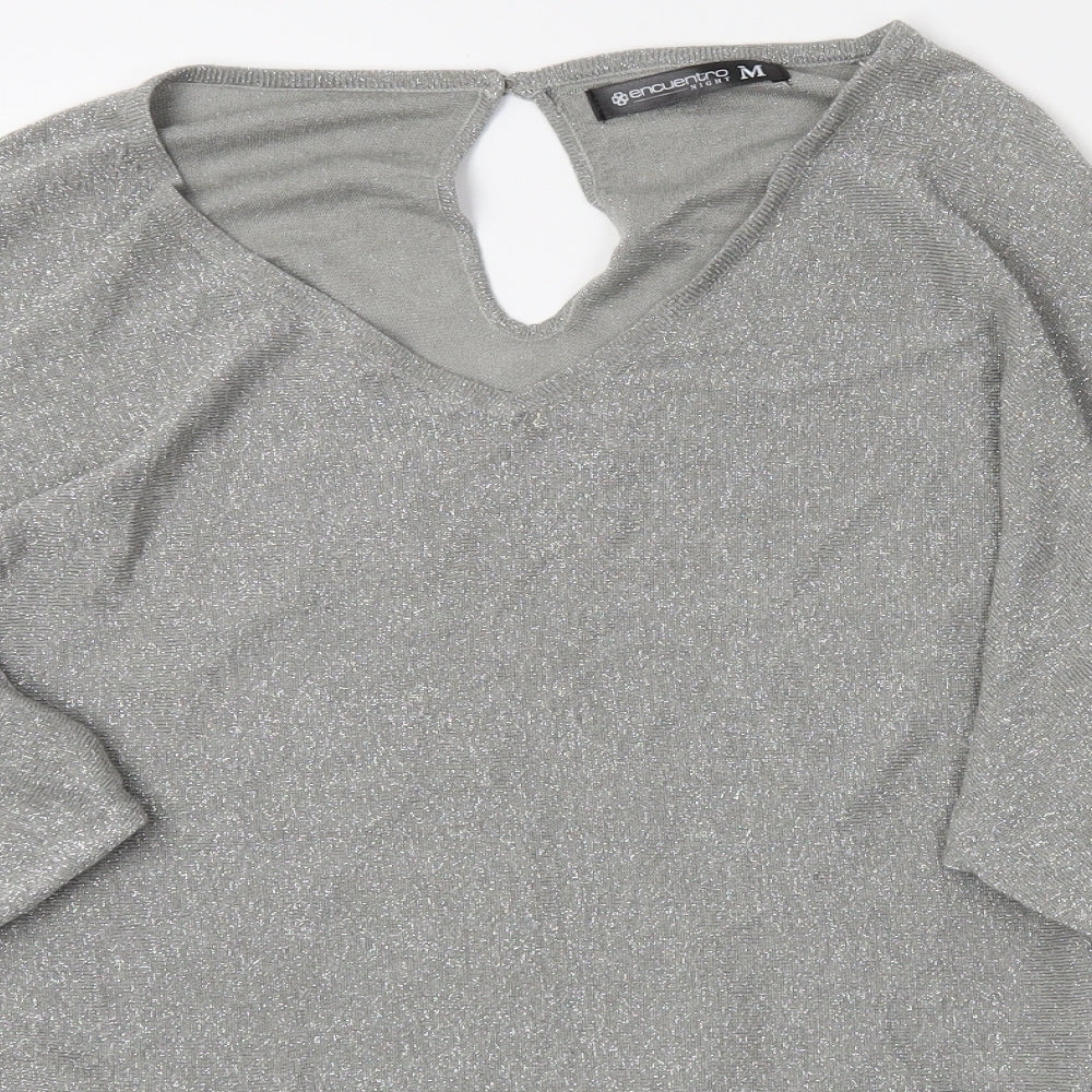Encuentro Womens Silver   Basic Blouse Size M