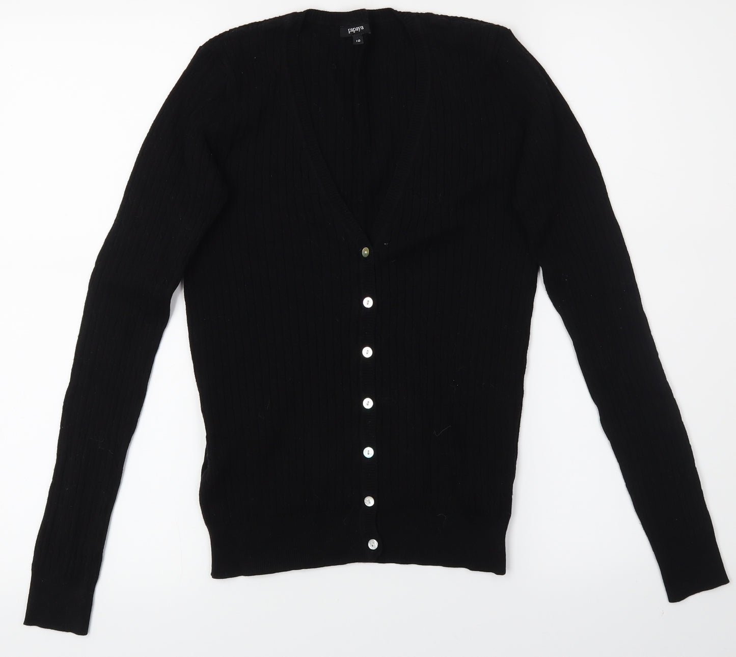 Papaya Womens Black   Basic T-Shirt Size 10