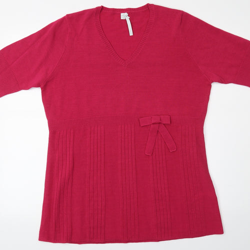 Note Womens Pink   Basic T-Shirt Size 12