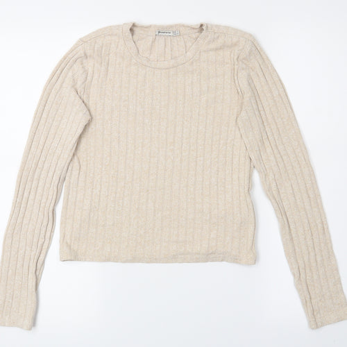 Astradivarius Womens Beige   Pullover Jumper Size S  - Croppede