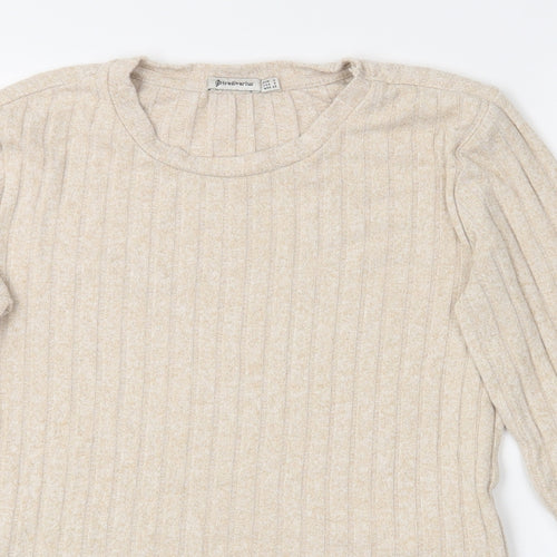 Astradivarius Womens Beige   Pullover Jumper Size S  - Croppede