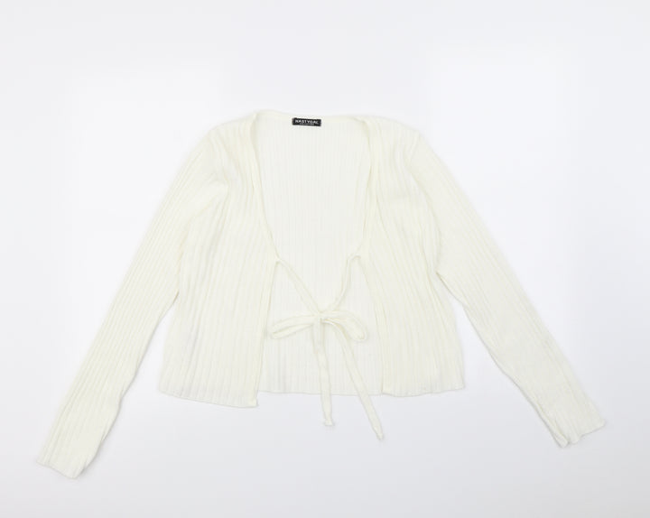 Nasty Gal Womens Ivory Cardigan Jumper Size 8