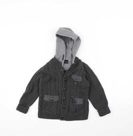 Front view of Next boys’ grey jacket, size 3-4, years