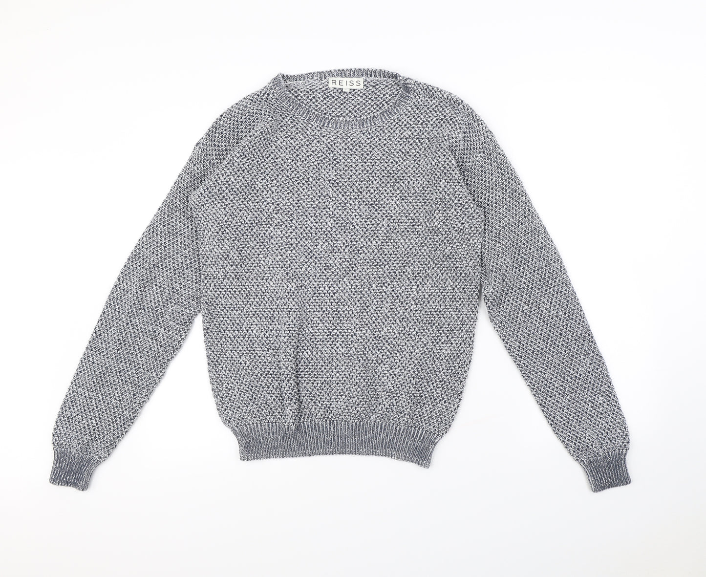 Reiss Womens Grey Herringbone  Pullover Jumper Size L