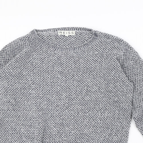 Reiss Womens Grey Herringbone  Pullover Jumper Size L