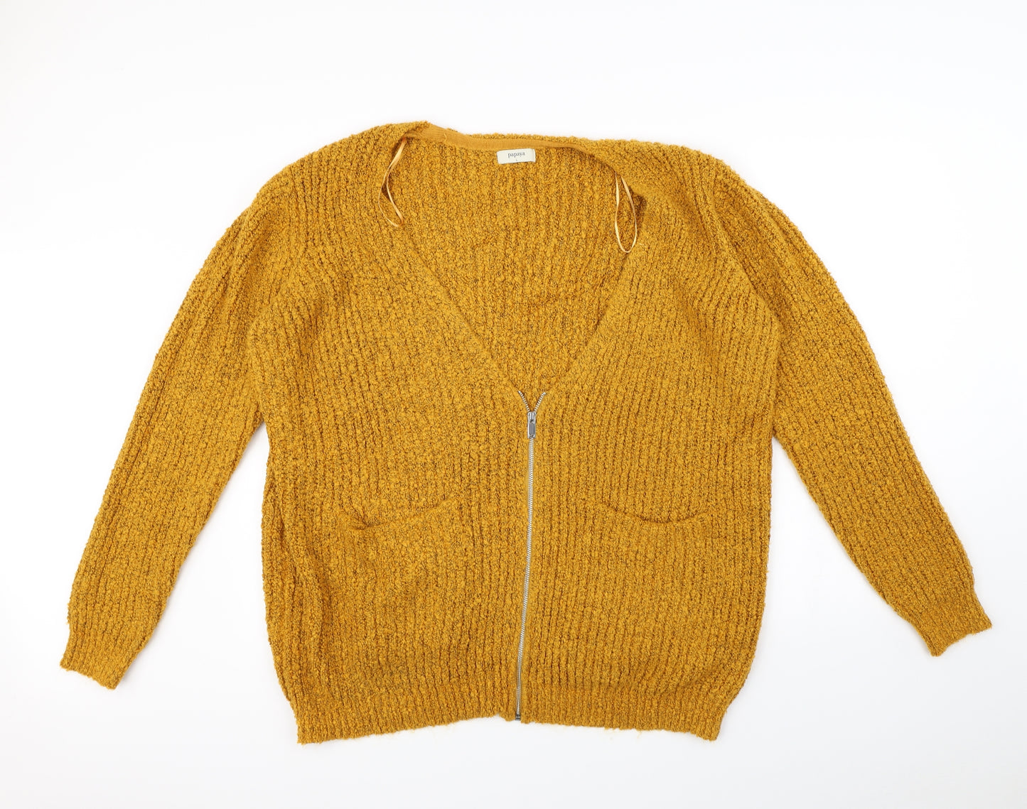Papaya Womens Gold   Cardigan Jumper Size L